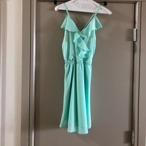 BCBGeneration Mint Green Ruffle Mini Dress